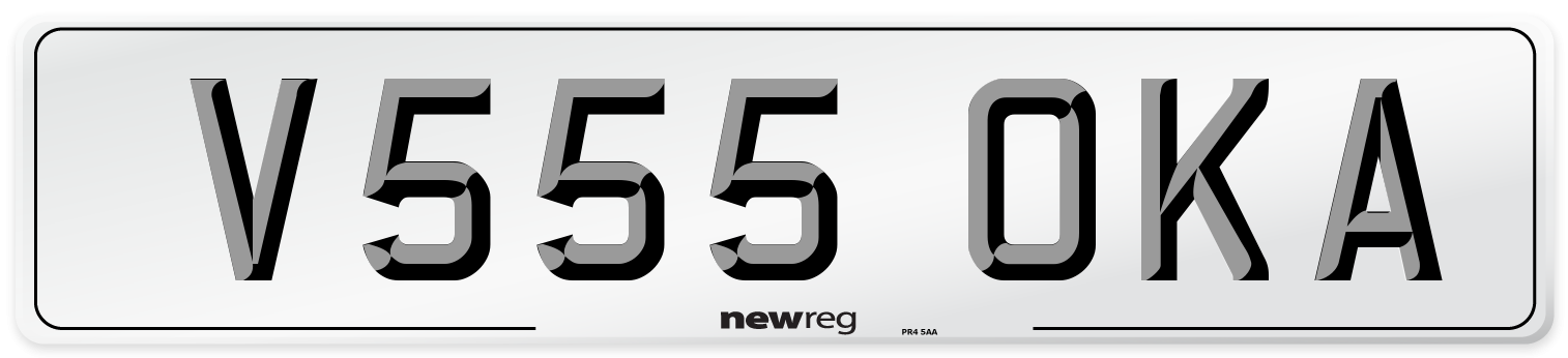 V555 OKA Number Plate from New Reg